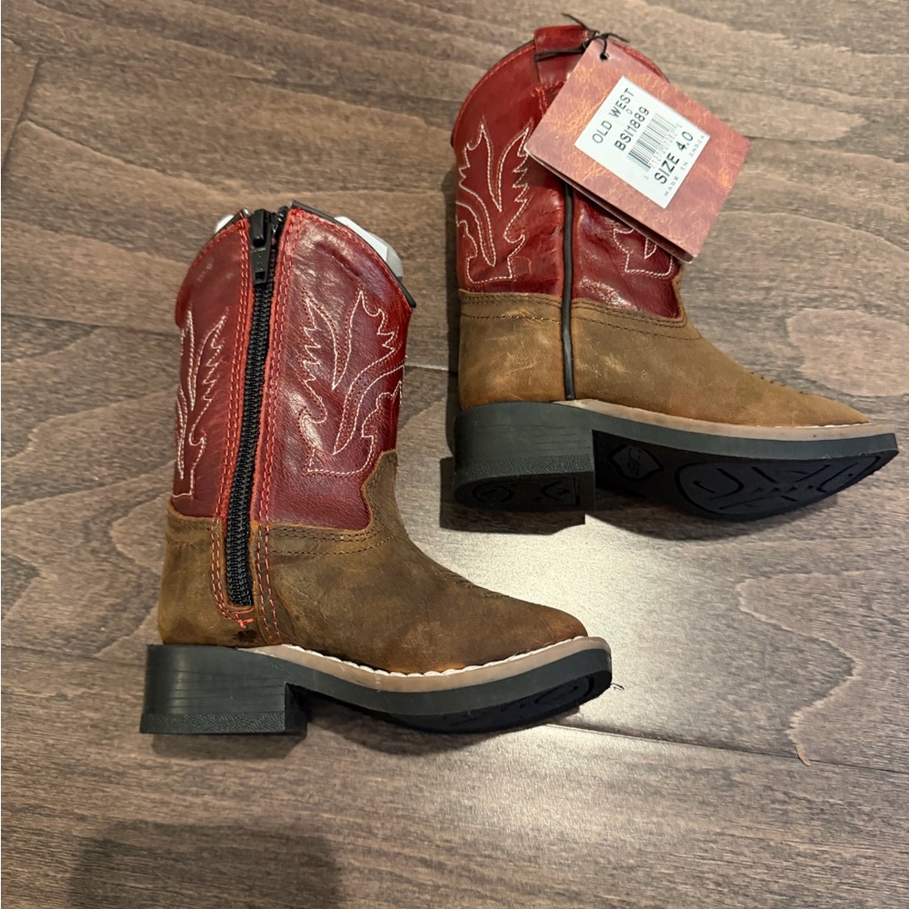 Old West Red and Brown Toddler Cowboy Boots